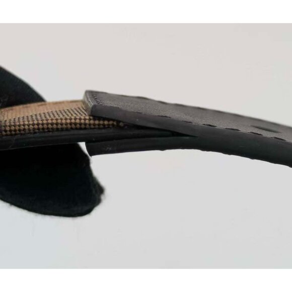 Burberry MB Louis35 Check Reversible Canvas Leather Belt Taupe Brown 90cm 808457 - Picture 9 of 12